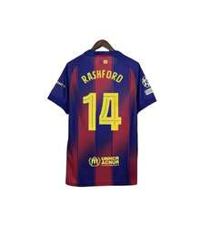 2025-26 #11 #14Champions League FanEdition Home Kit Short Sleeve Soccer Jersey - Red and Blue Gradient 14 - View 1
