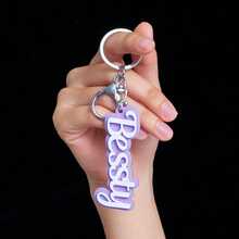Customized Acrylic Name Keychain, Old English Font, Personalized Letter Keyring, Creative Backpack Pendant, Suitable For Bags, Keys, Suitcases, Ideal Gift For Couples, Friends And Pets, Birthday Present, ,Colorful,Cute,Adorable,Funny,Kawaii,Y2K,Stylish,Unisex,Casual,Custom,Personalized,Unique,Customized,Ideal Gifts For Him,Ideal Gifts For Her,Her,Boyfriend,Girlfriend,Family,Friends - Black and White - View 19