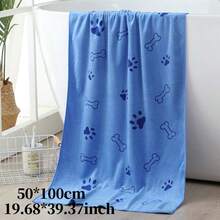 1pc/2pcs Soft & Absorbent Microfiber Pet Towel, Cute Paw Print, Bone, Bear, Rabbit Design, 50cm*100cm, Quick Drying, Cartoon Print Pet Bathing Towel, Ideal For Drying Cats, Dogs, Pet Grooming - Multicolor - View 12