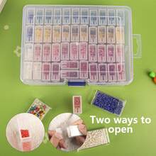 1 件 42/72 槽钻石画配件收纳盒，5D 钻石画珠子艺术套装盒，珠宝和美甲用品收纳盒，轻巧易用 - 無色 - 查看 12