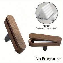 1 Set Of Walnut Pure Wood Open Lid Aromatherapy Clips, Air Conditioner Vent Aromatherapy Diffuser, 10 Sticks - DIY Essential Oil And Perfume Compatible With Any Car Model (Unscented), Car Aromatherapy Diffuser, Long-Lasting Home Fragrance, White Tea Car Fragrance, Car Fragrance Bottle