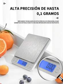 1 Pieza Báscula De Acero Inoxidable Para Cocina Multifuncional Electrónica De 3kg-0.1g, Alta Precisión De Peso De 0.01g Para Cocinar Y Hornear Alimentos, balanza para joyas, balanza electrónica mini de acero inoxidable, balanza digital de bolsillo, balanza de precisión para oro (Batería No Incluida) - Plateado - Ver 3