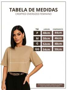 Oversized Women's Cropped - D00 - Beige - View 4