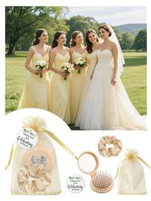 4/20pcs Bridal Party Gift Set, Pink Bow Mirror Comb Folding Hair Comb Bow Hair Ring, With Thank You Card And Storage Bag, Wedding, Suitable For Bridesmaids And Guests.Back To School,Hair Brush,Slick Back Brush,Styling Brush,Curly Hair Brush,Edge Brush,Hair Comb,Brush Hair,Hair Brush Set,Comb Hair,Comb For Curls,Detangling Brush,Hair Brush For Women,Hair,Travel,Hair Products,Hair Tools,Hair Stuff,Barber,Barber Accessories,Barbershop,Hairdressing Equipment