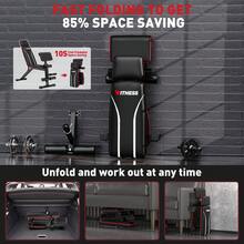 GIKPAL 7 Positions Adjustable Weight Bench With Extended Headrest & Preacher Curl, Foldable Workout Bench Weight Bench For Home Gym Full Body Strength Training, Support Up To 800lbs - Straw Mat Twill Surface - View 7