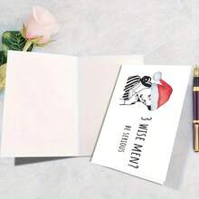 有趣的复古风格圣诞贺卡 - 送给朋友、家人和同事的完美礼物，圣诞装饰，5*7 英寸，带信封 - 駝色 - 查看 3