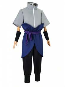 Cosplay Costume Shippuden Uchiha Sasuke Cosplay Complete Set Comic Exhibition Anime Role Play Costume - Xám - Xem 2