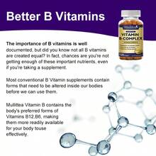 MULITTEA (2 Pack)Vitamin B Complex Capsule - With Vitamin C,B12,B6,B2 - Reduce Stress & Energy Complex Supplement - 120 Capsules - 2 Pack(240pcs) - 查看 4