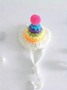 小型宠物针织帽，仓鼠专用小帽子，宠物仓鼠服装帽子，圣诞草帽可调节泰迪仓鼠头饰，泰迪仓鼠服装鹦鹉头饰，玄凤鹦鹉，豚鼠配饰