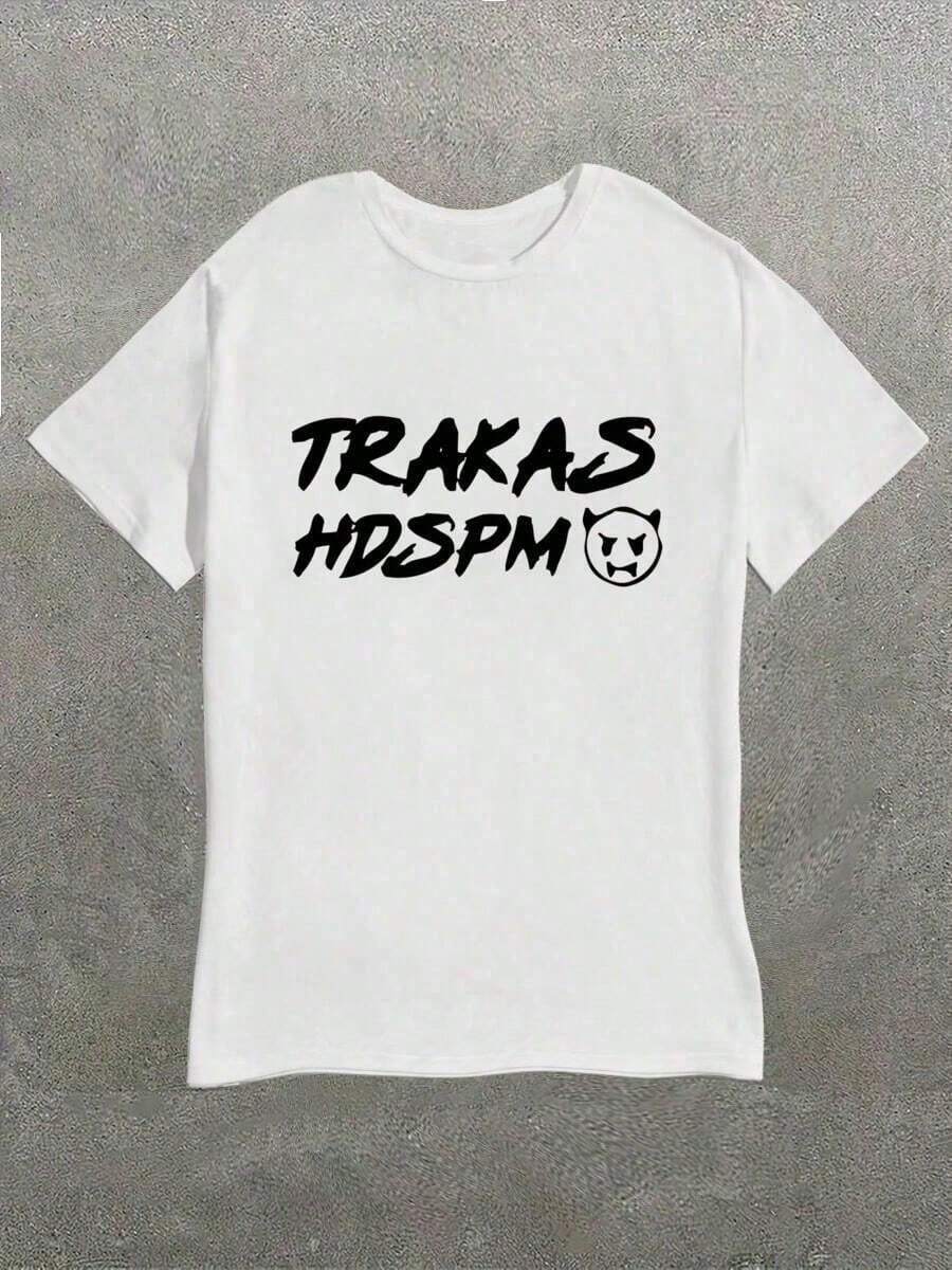 Trakas Hdspm Belico - Camiseta Casual Trakas de Impresión Digital Hecha de Tela de Algodón Pesado - Blanco - Ver 1