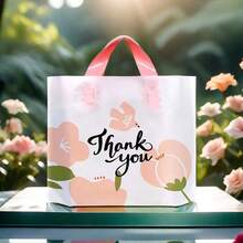 5/10/50pcs Premium Gift Bags, Thank You Shopping Bags With Soft Loop Handles - Multipurpose Shopping And Party Favor Bags For Weddings, Birthdays, And More - Durable Plastic Craft Bags For Home Decor, Room Decor, And Christmas Decorations