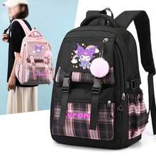 Sanrio Sanrio Kuromi Laptop Backpack For Teens And Adults. With Multiple Compartments, USB Mounting Holes, Nylon, Suitable For School, College, Travel,Back To School Surprise Gifts School Supplies School Essentials