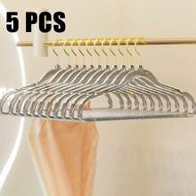 5/10 piezas Perchas de acrílico transparente Perchas de plástico con brillo Perchas para trajes antideslizantes y ahorradoras de espacio Perchas de ropa resistentes con muescas antideslizantes Perchas de ropa transparentes de plástico para armarios de adultos, perchas de lavandería ahorradoras de espacio para vestidos y trajes