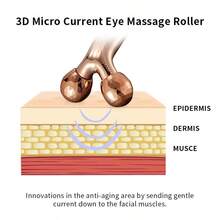 Rodillo masajeador facial 3D, masajeador corporal y facial, rodillo de masaje para tensar la piel de la cara, brazos, ojos, cintura, piernas, masajeador para mujeres - No requiere batería