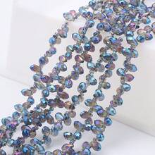 约95颗5*8毫米水滴形玻璃珠，彩色镀AB彩DIY饰品吊坠，适用于手工配件、鞋子、包包、发饰、节日礼物、生日礼物等。 - 5*8mm橫孔水滴 - 查看 43