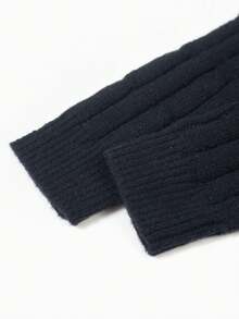 1pc Girls/Teens' Fashion Casual Outdoor Minimalist Versatile Commute Sweater, Autumn/Winter - Black - View 4