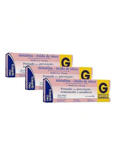 kit 3 Pomadas Para Assaduras Nistatina+ox.zinco 60g Neoquimica
