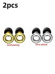 1. Electroplated Earplugs, Silicone Material, Concert Earplugs, High-Fidelity Hearing Protection With Noise Reduction, Suitable For Work And Noise Sensitivity, Equipped With Storage Box + 4 Pairs Of X, S, M, L Noise-Reducing Earplugs