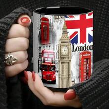 1pc 11oz Ceramic Coffee Mug, London Design - Reusable, Insulated, Hand Wash Only, Great Gift For Husband, Father, Son, Birthday, Coffee Lover | London Themed Mug | Durable Ceramic Cup - 1 Piece Of Color - View 4