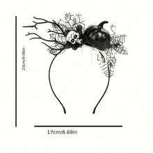 1 Halloween Witch Headband - Gothic Decoration Accessories, Hanging Skeletons And Spider Web Design - Anti-Slip Headband, Suitable For Halloween Costume, Role Playing, Theme Party - Easy Hair Accessories, Halloween Costume, Cosplay Props, Exquisite Details, Horror Ambient, Cosplayer Must-Have