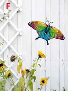 1 pieza Decoración de pared de mariposas de metal - Arte de pared de mariposas realistas, esculturas colgantes para decoración interior o exterior, patio, valla, jardín