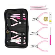 8pcs/5pcs/3pcs/2pcs Premium DIY Tool Kit Set, Includes 3 Different Pliers, 2 Powder Tweezers, 1 Random Color Awl, 1 Split Ring, 1 Ruler. Suitable For Beginners And Experts, Essential For Home Use