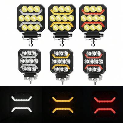  1 st AURUM BEAM 30W åttkantig 4-tums LED-arbetslampa terränggående extraljus med unikt varselljus för lastbil, bil, SUV, traktor, gaffeltruck, skåpbil