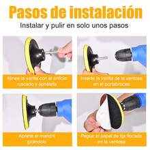 Juego de 200 Lijas Lijadora Orbital Circular 4 PuLG,Lija para Taladro con Adaptador,20 Hojas de Cada Tamaño (80/180/240/320/400/600/800/1000/2000/3000), Discos de Lija para Madera y Metal - 1 - Ver 6