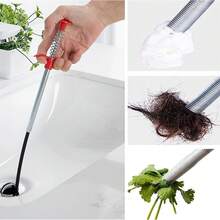 Serpente per scarico, Rimuovi intasamento - Attrezzi per la pulizia delle grondaie, Pulitore per scarico di toilette, fogna, doccia, cucina, bagno, vasca da bagno intasata, Apri, Strumento di pulizia, Pinza flessibile per afferrare e raccogliere