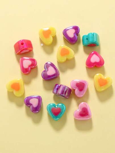 1 عبوة من الخرز الأكريليك بأشكال ملونة من الدوبامين والقلب والحلوى والأرنب والفراشة والنجمة والزهرة، مناسبة لصنع المجوهرات DIY، مناسبة لأربطة الهاتف والقلائد والأقراط والأساور