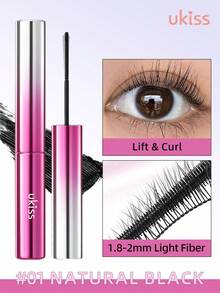 ukiss 自然黑睫毛膏，自然纤长睫毛，可水洗睫毛膏，纤长，定型，防皱，防晕染，日常妆容 - 01自然黑 - 查看 3