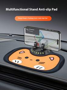 YITUMU Supporto per telefono auto con design carino a forma di gatto, rotazione a 360°, tappetino antiscivolo multifunzionale in silicone per cruscotto, accessorio universale per interni auto