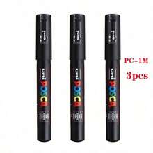 Marcador acrílico de combinación blanco y negro UNI para carteles POP, grafitis/anuncios, suministros de arte PC-1M, 3M, 5M