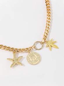 1pc Sexy Coin, Starfish, Palm Tree Pendant Waist Chain, Versatile For Women, Suitable For All Seasons