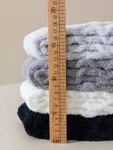 1 par de calcetines de mujer suaves y sin pelusa, de felpa, gruesos y cálidos, aptos para el hogar, dormir, posparto, otoño/invierno