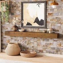 Tribesigns 74.8" Fireplace Mantel Shelf, Wall Mounted Floating Shelves For Wall, Wood Mantel Floating Shelf Storage Display Shelves, Rustic Brown - 質樸棕色 - 查看 9