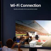 YJMOYE YJMOYE Smart Projektor Native FHD 1080P Android 11.0 Autofokus/Trapezkorrektur (V+H) 5G Dual-Band WLAN6 tragbare Filmprojektor 150 Zoll große Leinwand Heimkino kompatibel mit Handyen