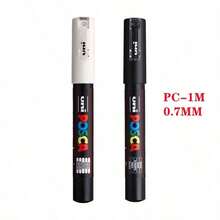 Marcador acrílico de combinación blanco y negro UNI para carteles POP, grafitis/anuncios, suministros de arte PC-1M, 3M, 5M