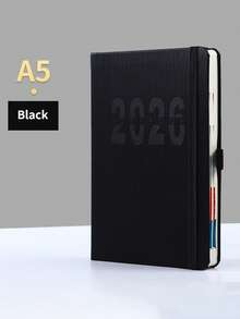 1pc 2026 A5 Calendar Planner, Business Notebook, A5-8.3 Inches X 5.6 Inches, Daily, Monthly, And Weekly Notebooks, Deluxe Deluxe Planner For School Office Schedules (Pink)