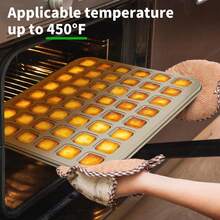 Khuôn vuông 6/12/48 Khuôn bánh mì nướng mini Khuôn bánh mì cổ điển Khay nướng chống dính, Khay nướng nhiều ngăn dùng tại nhà, Khay nướng bánh mini - Vàng - Xem 2