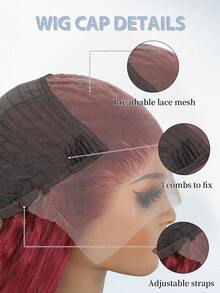 Peruka z koronką z przodu 13x6, 24-calowe, jedwabiste, gładkie, syntetyczne, długie, kręcone włosy, wysokiej jakości peruka o naturalnym wyglądzie, wstępnie wyrwana linia włosów, syntetyczna peruka z koronką z przodu odporna na ciepło z baby hair, odpowiednia dla kobiet, regulowany pasek, odpowiednia do noszenia na co dzień, na Boże Narodzenie, Halloween, Nowy Rok, karnawał, festiwal muzyczny i inne okazje