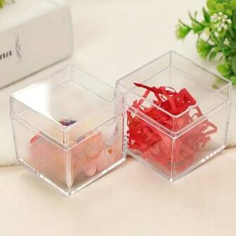 12 Pieces Acrylic Candy Storage Boxes, Creative Square Transparent Candy Boxes, Suitable For Christmas, Thanksgiving, Bridal Gift Parties, Banquets, Parties, Coming-Of-Age Ceremonies, Anniversary Gift Boxes, Toy Storage Boxes