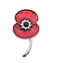 Abzeichen zum Gedenktag in Großbritannien "Auf dass wir nicht vergessen" rote Mohnblume Brosche Schmuck Kostümzubehör Taschenanhänger Bürozubehör