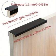 4 件现代哑光黑色铝制橱柜把手 - 光滑的指边拉手，适用于橱柜、抽屉和厨房拉环 - 6 英寸/150 毫米长，耐用、易于安装，多功能五金件