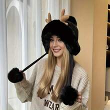 Pălărie de Crăciun la modă, de Moș Crăciun, cu blană artificială groasă, accesoriu de iarnă cald și confortabil