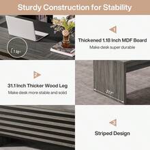 Tribesigns 62.2" Executive Desk With Mobile File Cabinet, L-Shaped Office Desk With Storage Shelves, Large Computer Desk Business Workstation Set For Home Office, Dark Gray