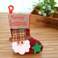 Cadeaux de Noël Sacs de bonbons Perles Père Noël Bonhomme de neige Chaussettes Décorations de fête à domicile Faveurs Sac de bonbons Bas et supports cadeaux - le père Noël - Voir 7