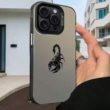 1 pieza Funda de teléfono con patrón impreso de escorpión negro, colorida y con efecto IMD a prueba de golpes, adecuada para iPhone 17 16 15 14 13 12 11 Pro Max