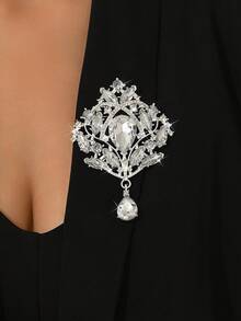 1入復古水晶掉落大胸針，適用於女性或婚禮花束裝飾珠寶配件的批量販售