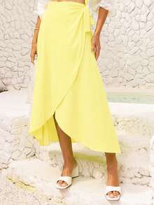 Women's Wrap Skirt With Viscose Lining - Angsa kuning - View 3